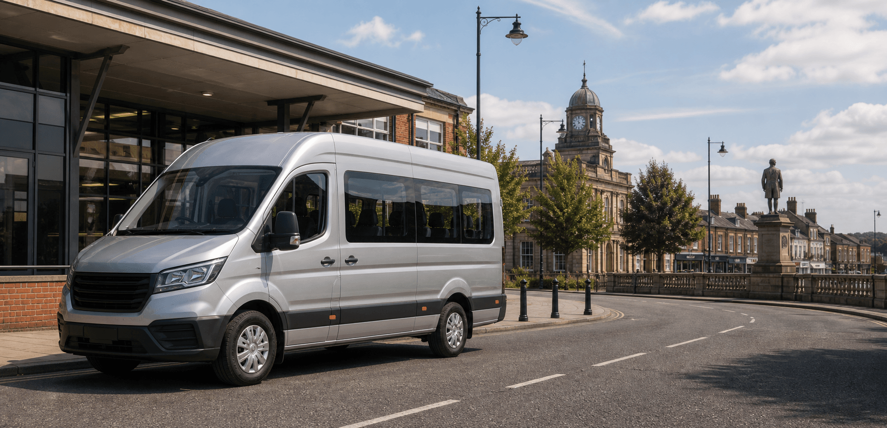 Self-drive minibus ready for passenger travel in Chesterfield